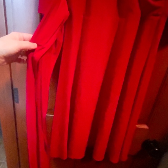 Faux wrap stretchy red dress- Christmas party, work, date night - Picture 3 of 6